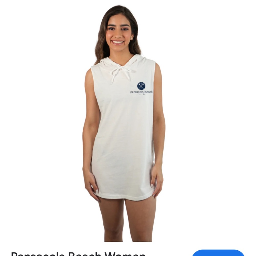 Paradise Valley Beach Women Sleeveless Cover Up Hoodie white NWT